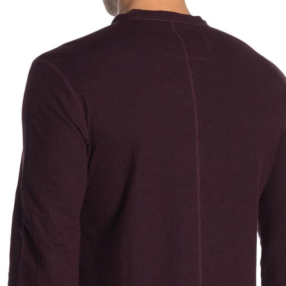 John Varvatos Wilmington LS Knit Henley Shirt Port - Picture 3 of 6